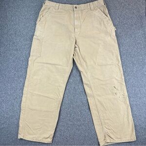 Carhartt Pants Mens 38x30 Tan Carpenter Distressed Gorpcore Workwear Loose Fit